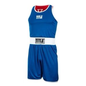 🥊 Title Reversible Boxing Set Youth Medium (YM) Blue Uniform Top & Shorts 🥊